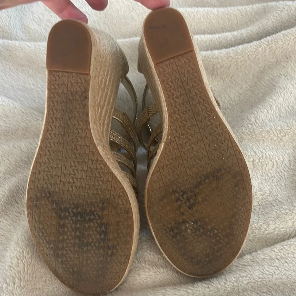 Michael Kors Gold Gladiator Sandals with Zipper - Picture 7 of 15